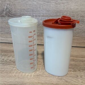 Vintage Tupperware food measuring  storage syrup pour spout sweet saver red